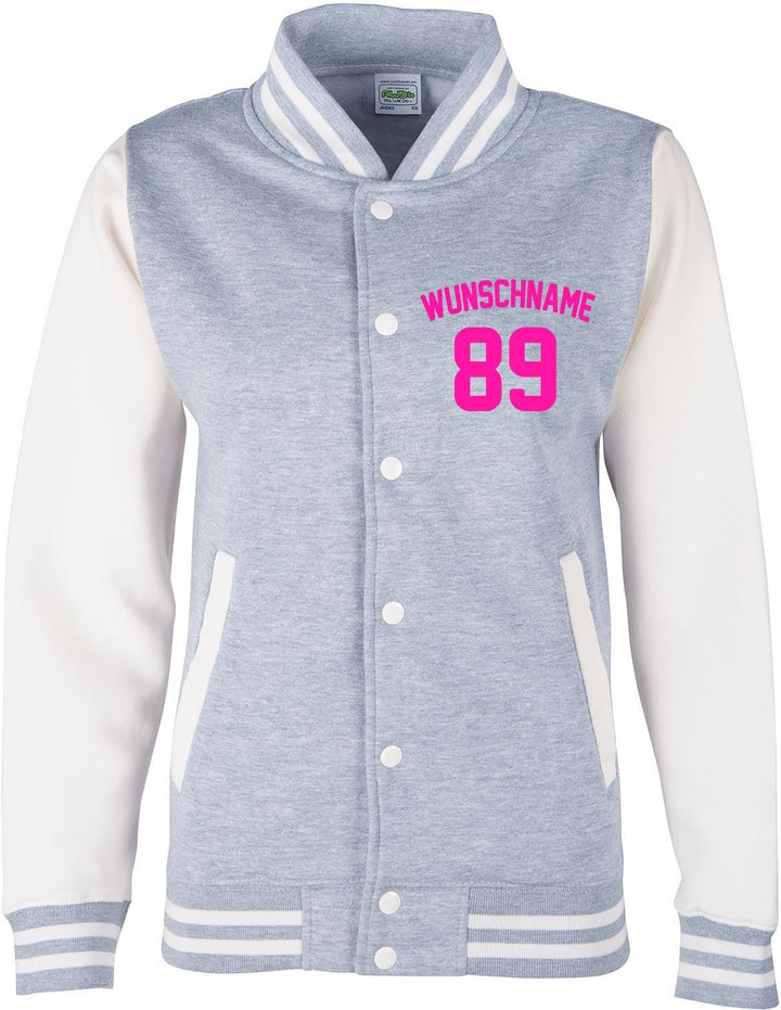 EZYshirt® Damen Herren Kinder College Jacke Athletic mit Wunschnamen und Wunschnummer | Baseball Jac