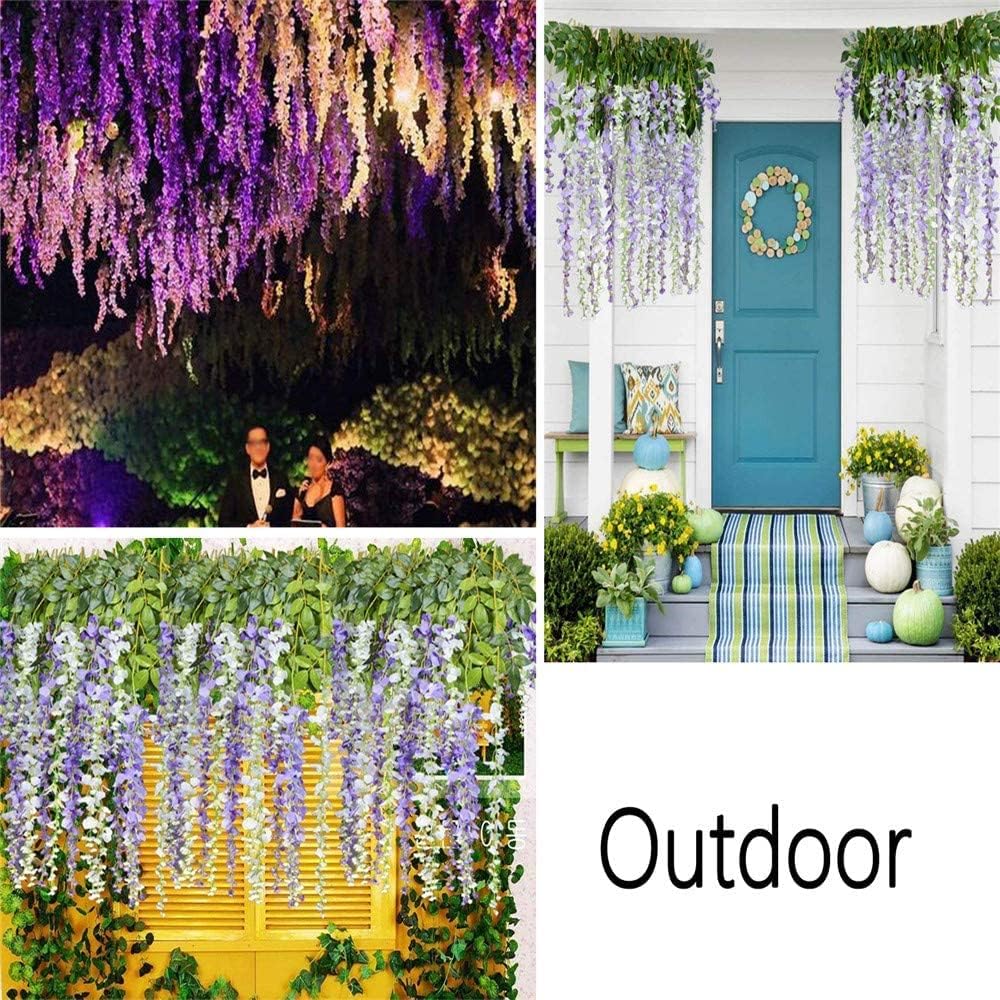 HanYun 12 Stück Künstliche Glyzinien Blumen, künstliche Glyzinie, Fake Wisteria Vine Kunstpflanzen H
