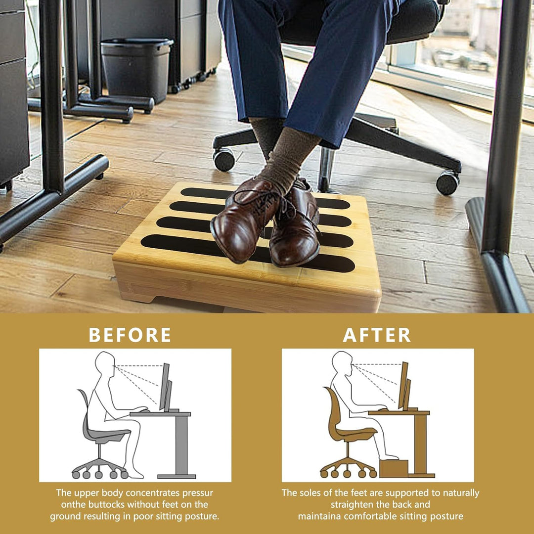 Tritthocker Holz mit Rutschfester Gummiauflage für Erwachsene und Steighilfe für Senioren - Step Sto