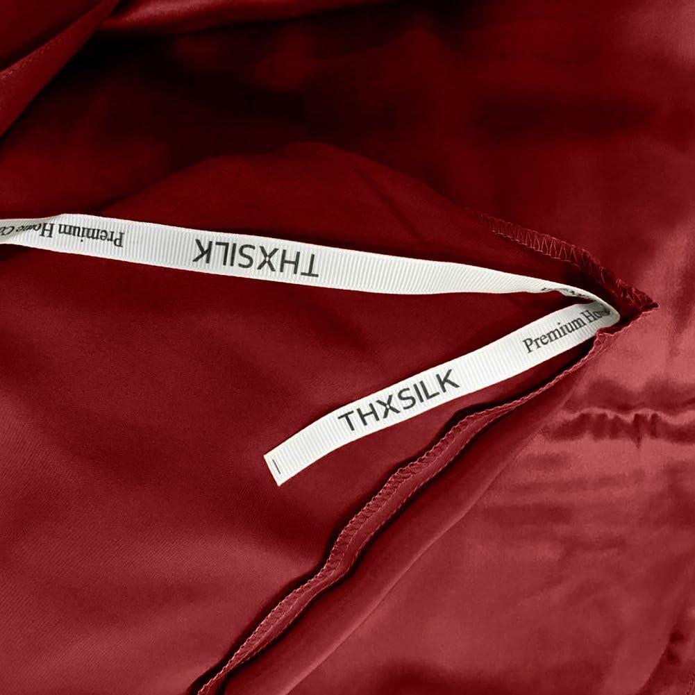 THXSILK Seidenbettwäsche Set 2 teilig, Bettbezug 135 x 200 cm und 80 x 80 cm Kissenbezug, Hypoallerg
