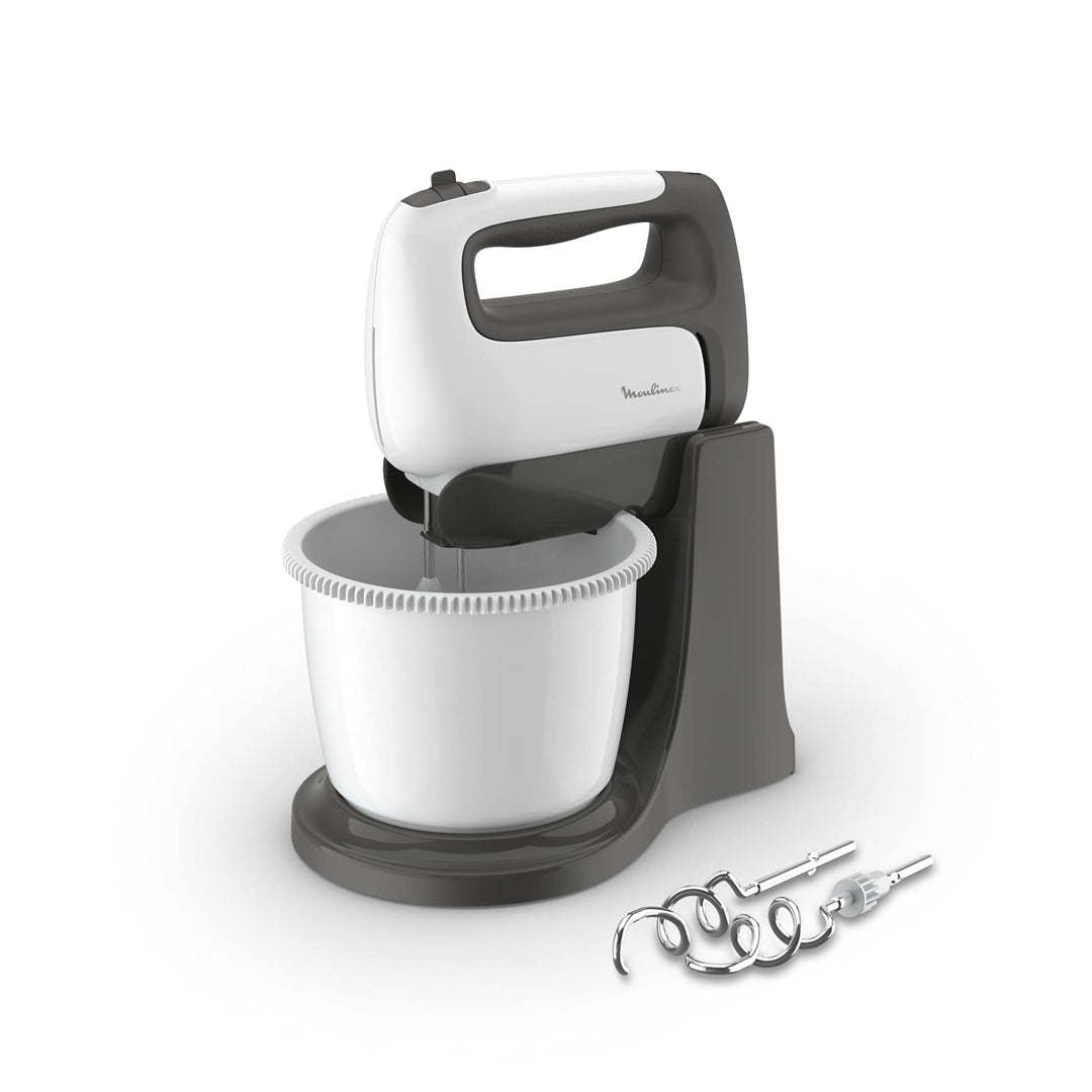 Moulinex HM4641 Prep'Mix+ elektrischer Handrührer, mit Schneebesen und Knethaken aus Edelstahl zum R