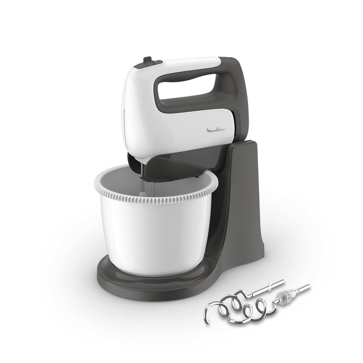 Moulinex HM4641 Prep'Mix+ elektrischer Handrührer, mit Schneebesen und Knethaken aus Edelstahl zum R