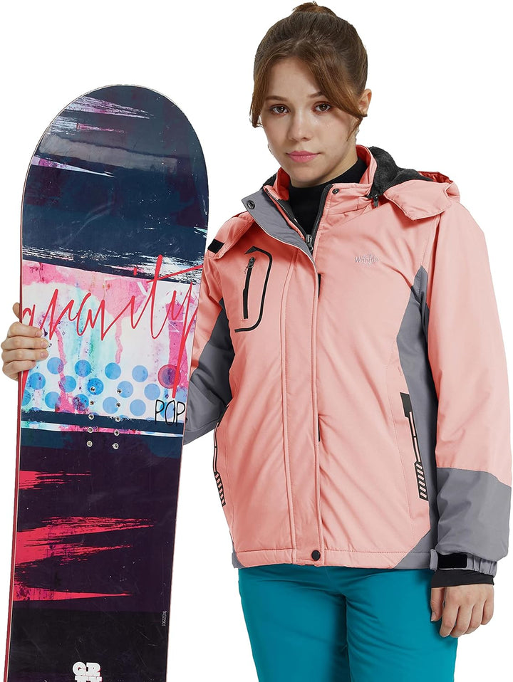 Wantdo Mädchen Berg Ski Jacke Warmer Winter Fleece Mäntel Wasserdichter Atmungsaktive RegenMäntel Ou