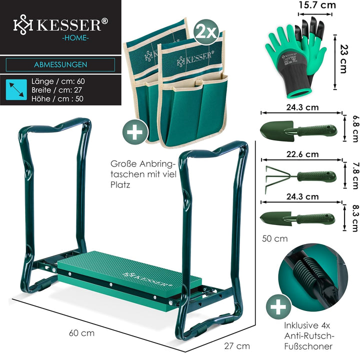 KESSER® 2 in 1 XXL Kniebank für Gartenarbeit Gepolstert Sitzunterlage Eva-Schaumkissen Gartenhocker