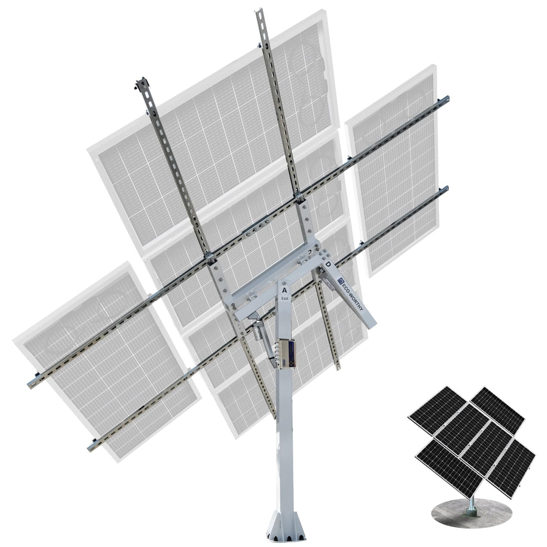 ECO-WORTHY Solarpanel Halterung Zweiachsiges Tracking-System(Steigerung um 40% Leistung) mit Tracker