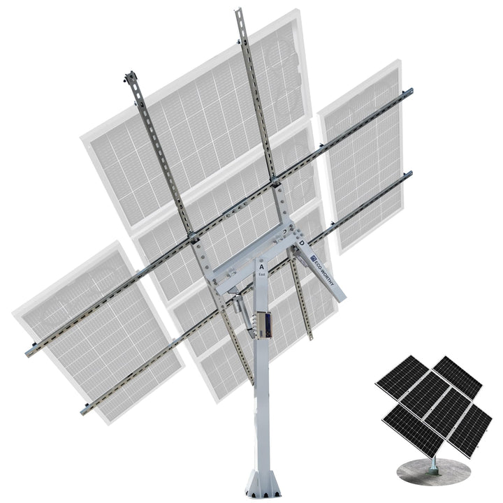 ECO-WORTHY Solarpanel Halterung Zweiachsiges Tracking-System(Steigerung um 40% Leistung) mit Tracker