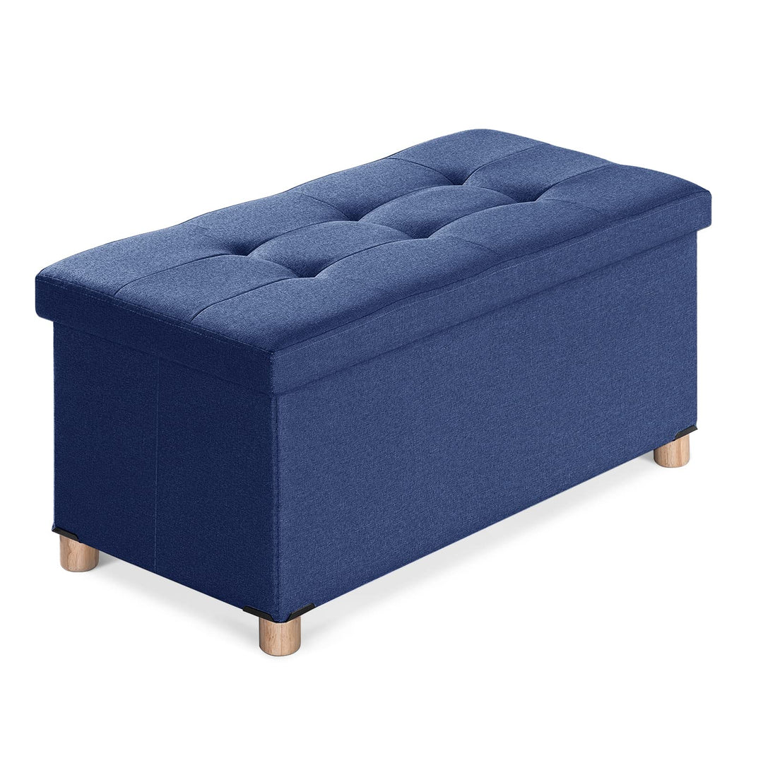 BRIAN & DANY Sitzbank mit Stauraum, Faltbar Sitztruhe Sitzhocker mit Deckel, Sitzcube Fussablage, M
