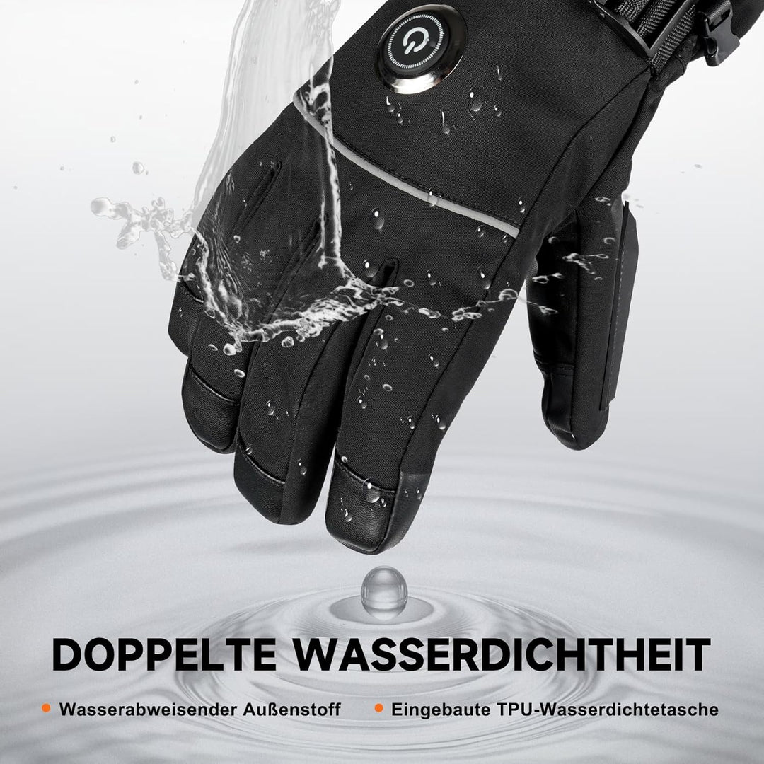PEKWZIZ Beheizbare Handschuhe, 6000mAh Akku USB Beheizte Handschuhe für Damen Herren, 3 Heizstufen W
