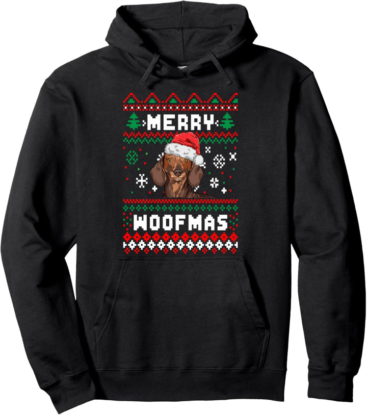Dackel Merry Woofmas Weihnachten Ugly Christmas Hunde Pullover Hoodie