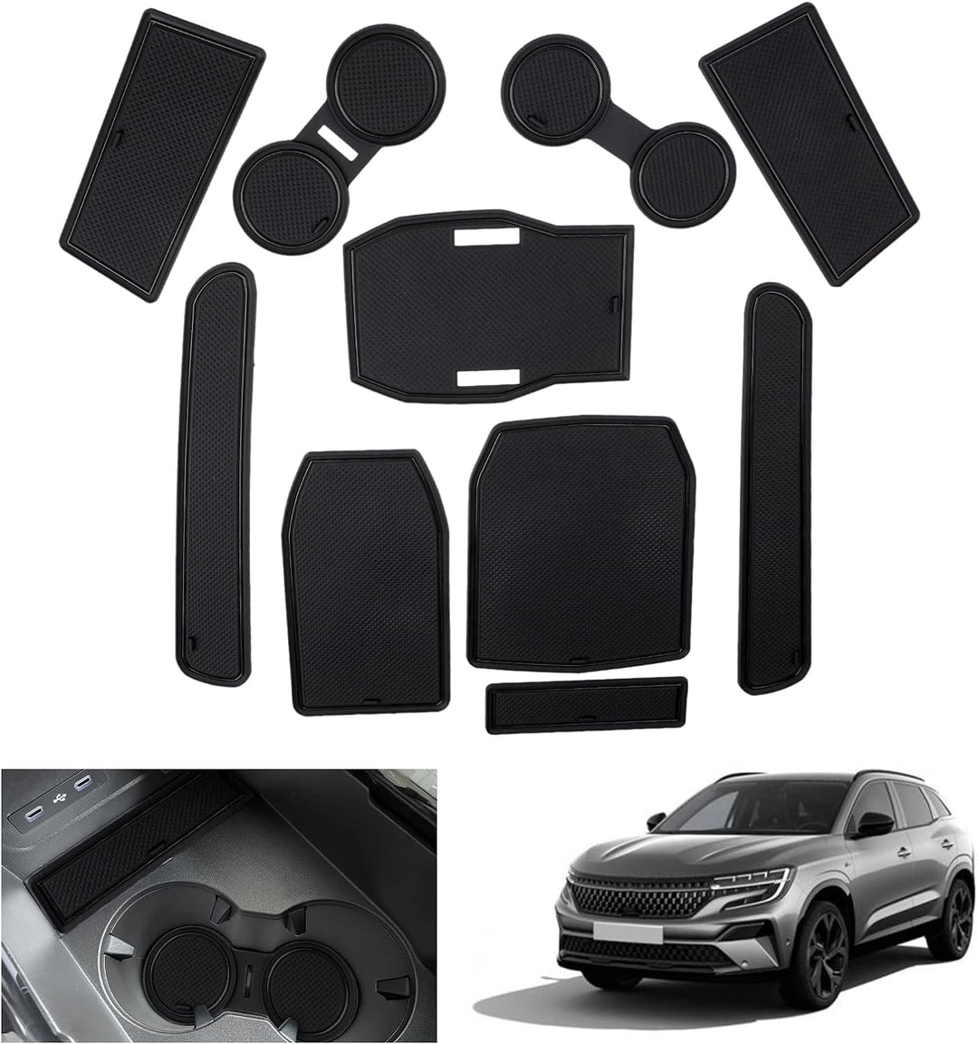 GAFAT Kompatibel mit Renault Austral E-Tech Hybrid (Automatikgetriebe) 2022 2023 Antirutschmatten, A