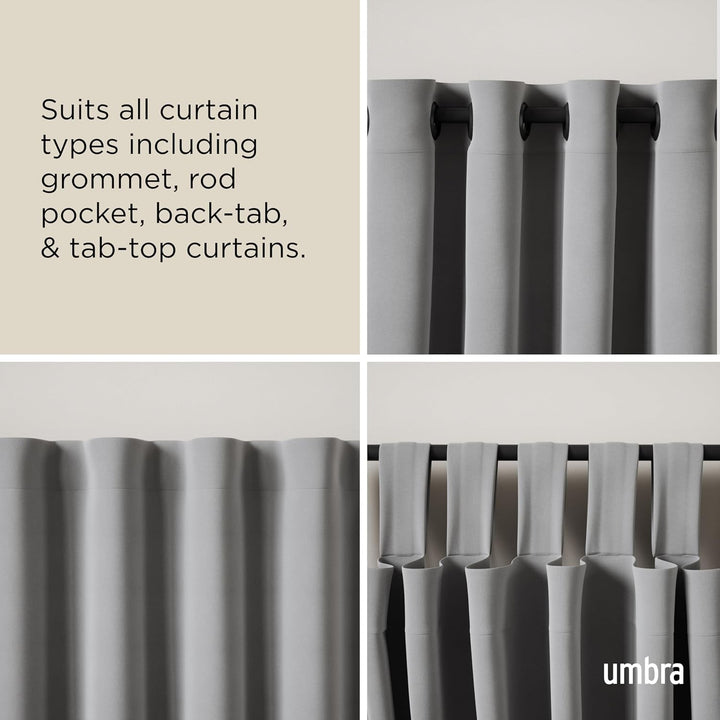 Umbra Dämmerung Twilight Single Curtain Rod Set – Wrap Around Design is Ideal for Blackout or Room D