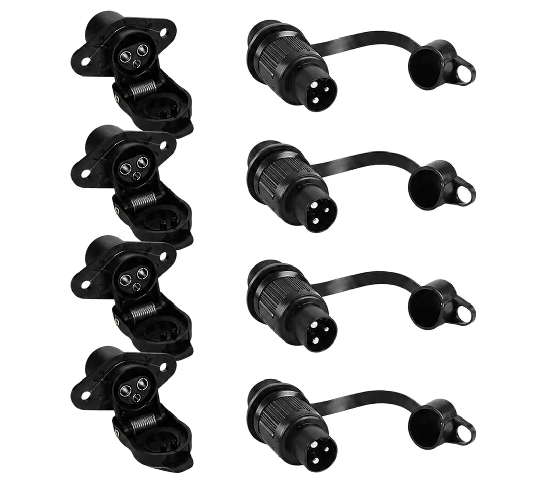 4 Stück Stecker 3 Polig und Steckdose 3 Polig,3 Polig Traktor Stecker Steckdose 12V,Anhänger Stecker