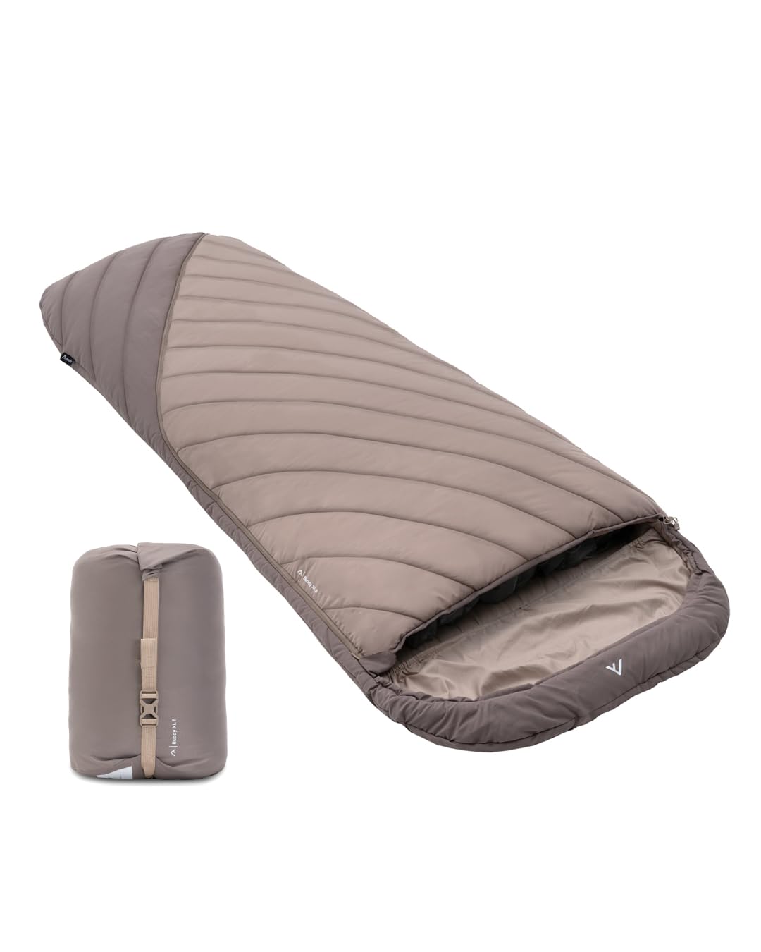 qeedo Buddy XL 8 Schlafsack XXL, extra breit, Outdoor Sommer (8-25°C) 3 Jahreszeiten - Mumienschlafs