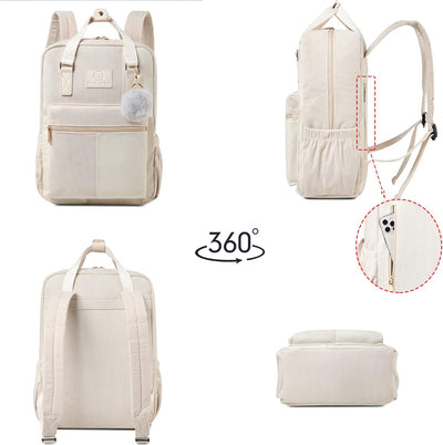 Makukke Rucksack Damen&Herren, Cord Daypack Anti-Theft Tasche Casual Schultasche Citytasche, für Sch