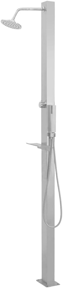 vidaXL Gartendusche Edelstahl Gerade