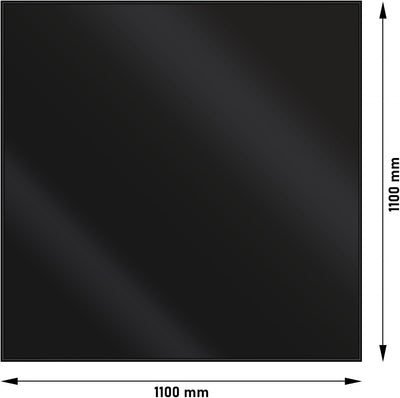 LANZZAS Bodenplatte Quadrat - 1100 x 1100 mm - Farbe; schwarz | Funkenschutzplatte Metall