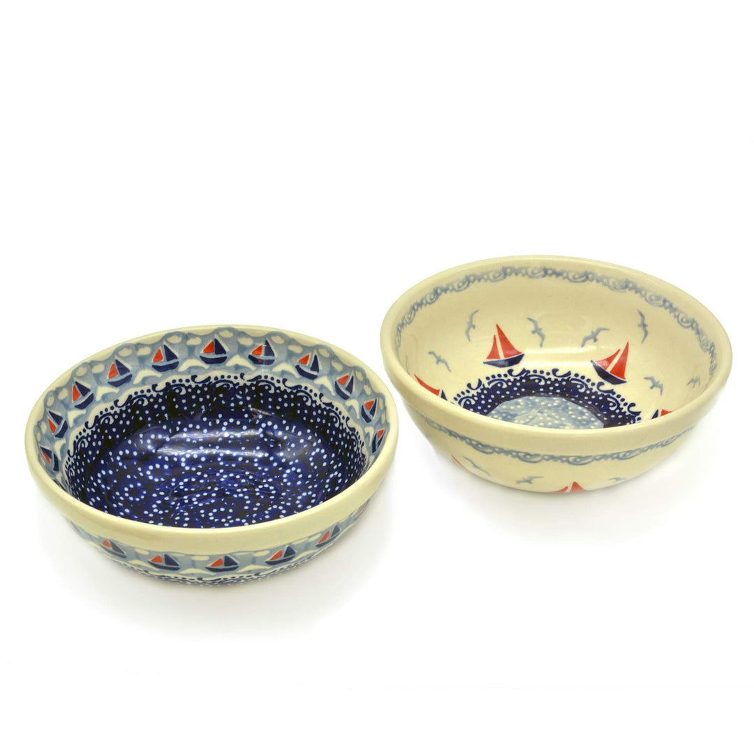 Bunzlauer Müslischalen 15 cm im 2er-Set (Dekor-Kombi AHOI), Dekor-kombi Ahoi