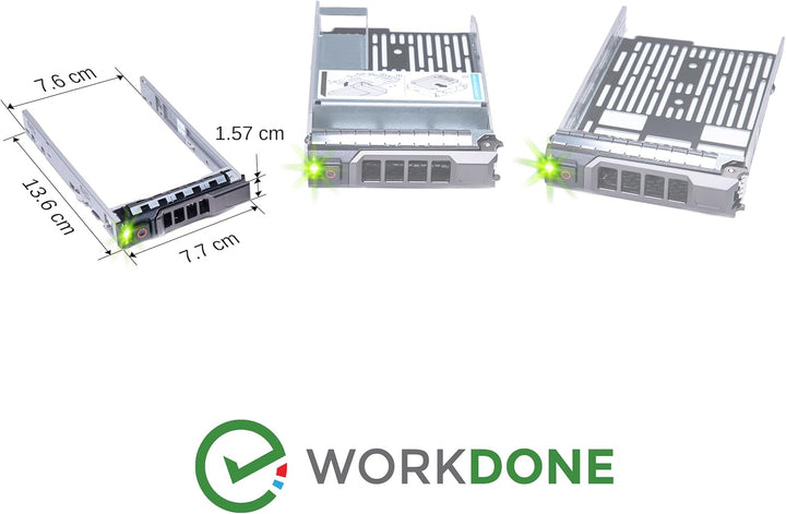 WORKDONE 12er-Pack 2,5 Zoll Laufwerk Caddy - Kompatibel für Dell PowerEdge Servern - T440 T640 R430