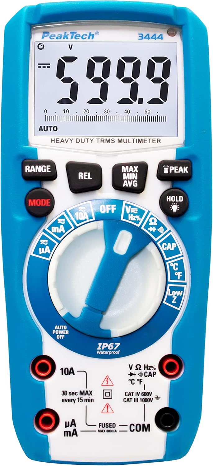 PeakTech 3444 – True RMS Digital Multimeter & Peak Tech P 8200 – Messzubehör Set für Digital Multime
