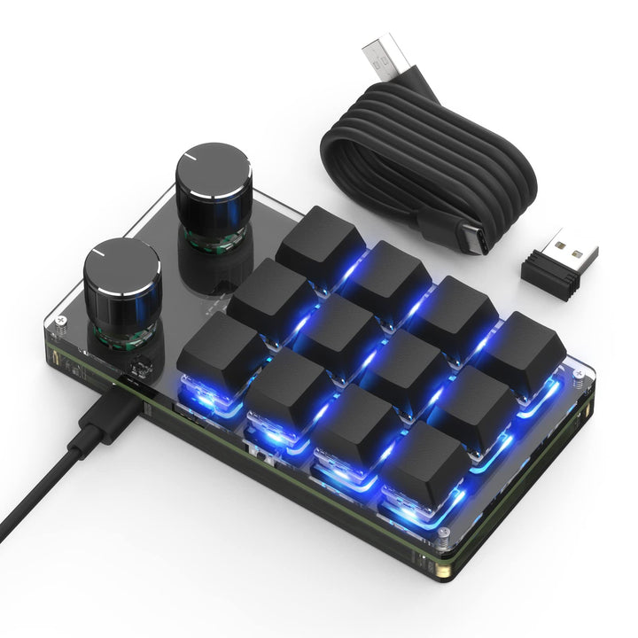 Mechanische Mini Makro Tastatur - Kabellos, Programmierbar, Hot-Swap Gaming Keyboard mit RGB Beleuch
