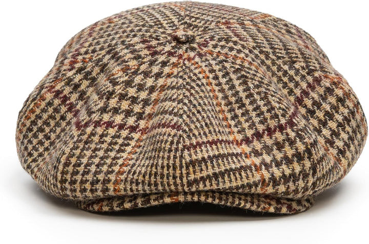 Sterkowski Peaky Paperboy Cap | Harris Tweed Newsboy Cap für Herren | Klassisch Elegante 8 Panels Mü