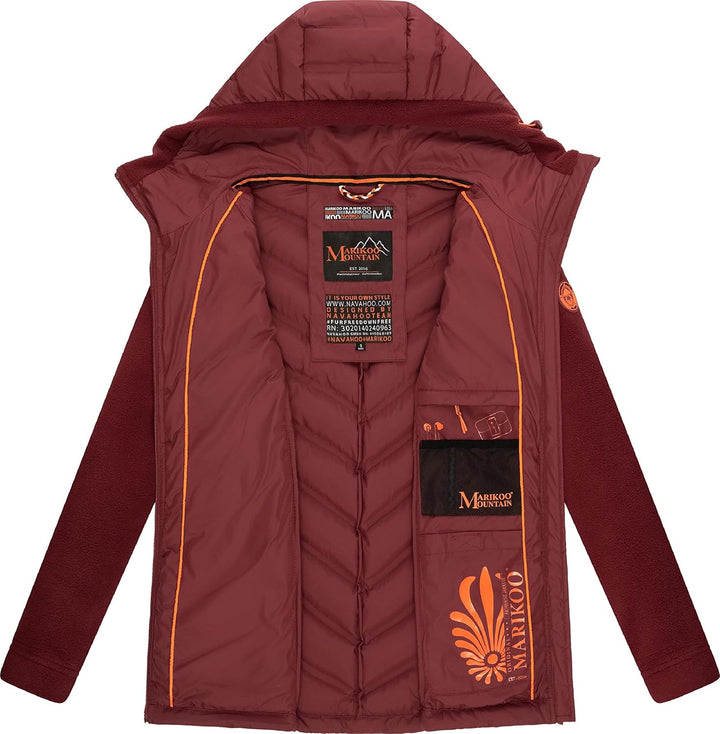 MARIKOO Damen leichte Übergangsjacke Steppjacke Mount Haruna, XS Bordeaux