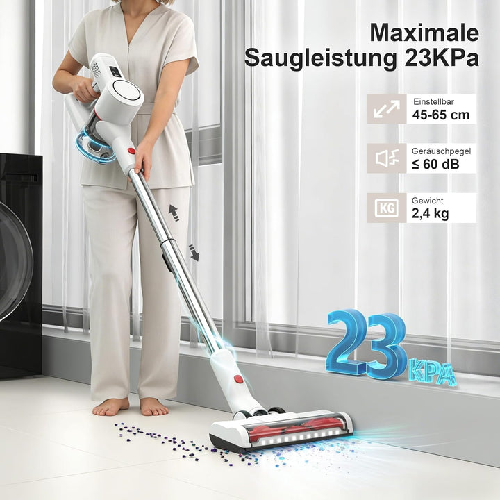 Akku Staubsauger Kabellos Vacuum Cleaner - Kabelloser Akkustaubsauger mit Led-Display Cordless Akkus