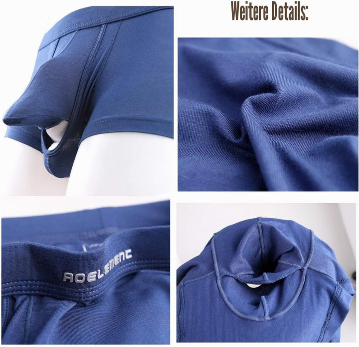 Ouruikia Herren Unterwäsche Modal Boxershorts Leichte Turnks Tagless Unterhose mit separater Tasche
