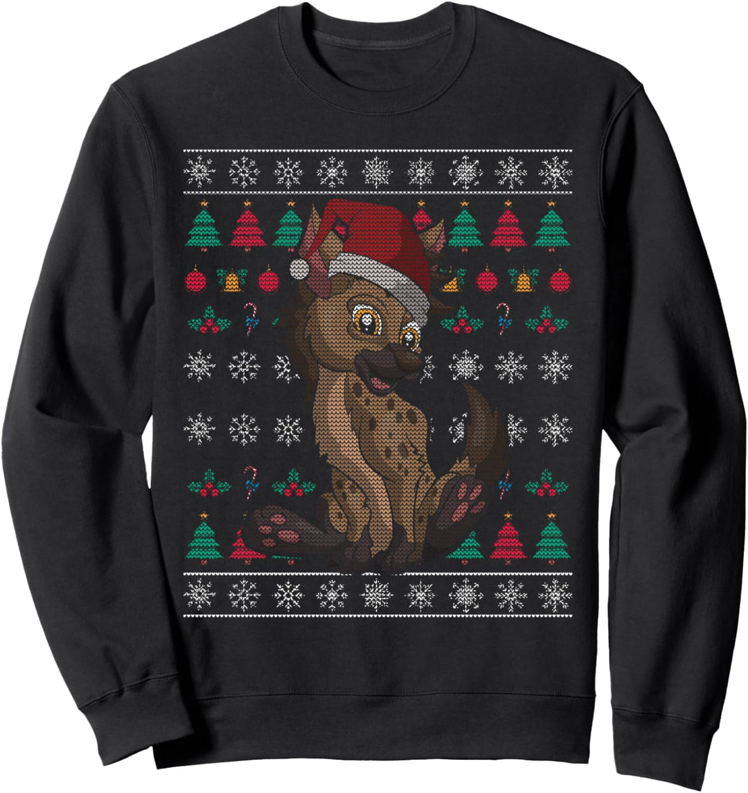 Weihnachten Geschenk Afrika Safari Ugly Christmas Hyäne Sweatshirt