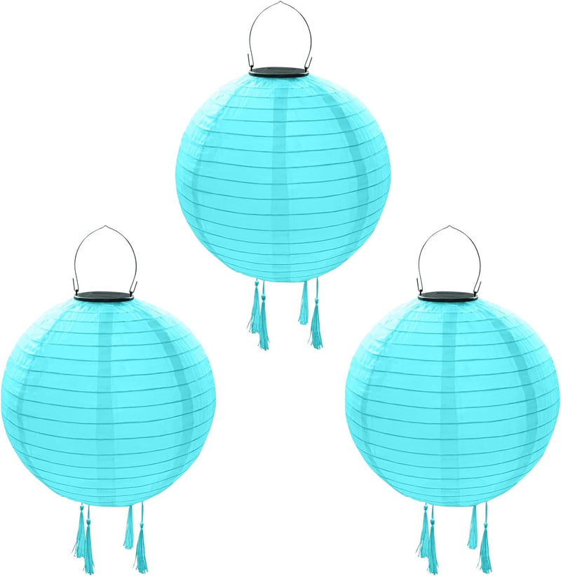 Solar Lampions Aussen Wetterfest，Himmel 3 Stücke Solar LED Laterne Wasserdicht Nylon Hängende Garten