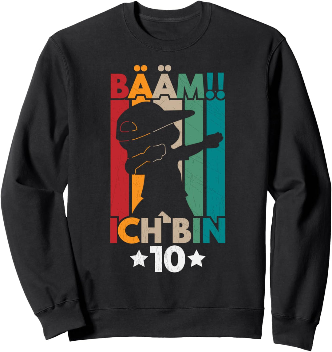 10 Geburtstag Junge Mädchen,Dabbing Motiv, Lustiges Kinder Sweatshirt