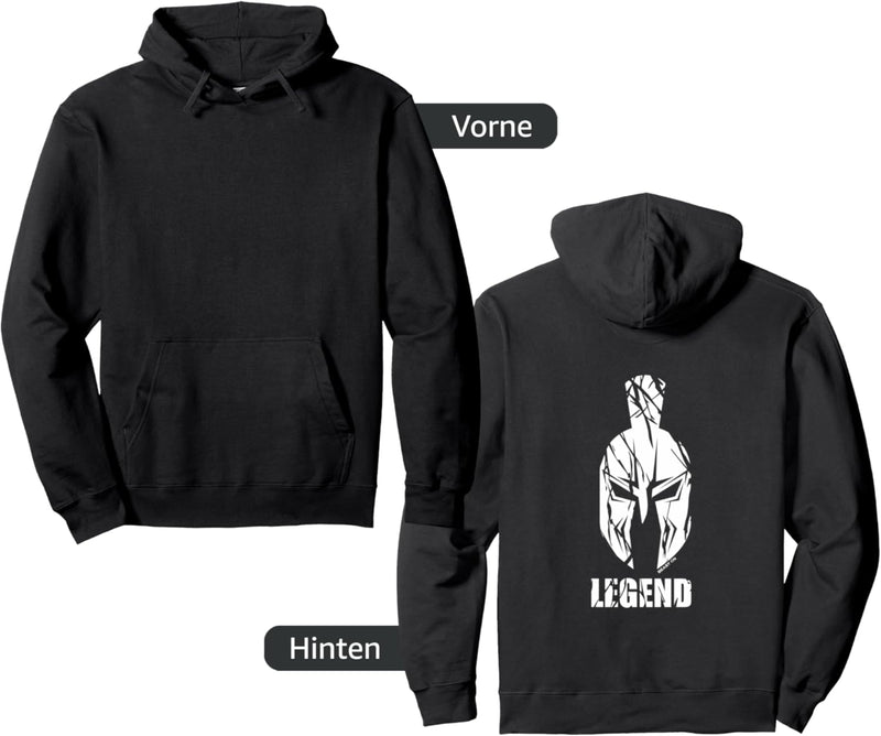 LEGEND | Spartaner Helm | Rückseite Rücken Druck GYM Fitness Pullover Hoodie