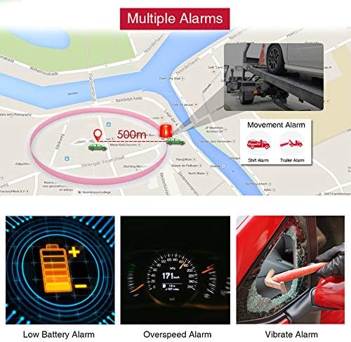Winnes Mini GPS Tracker mit SOS/Mehreren Alarmen/6 Monaten Historische Route IP65 Wasserdicht GPS Tr