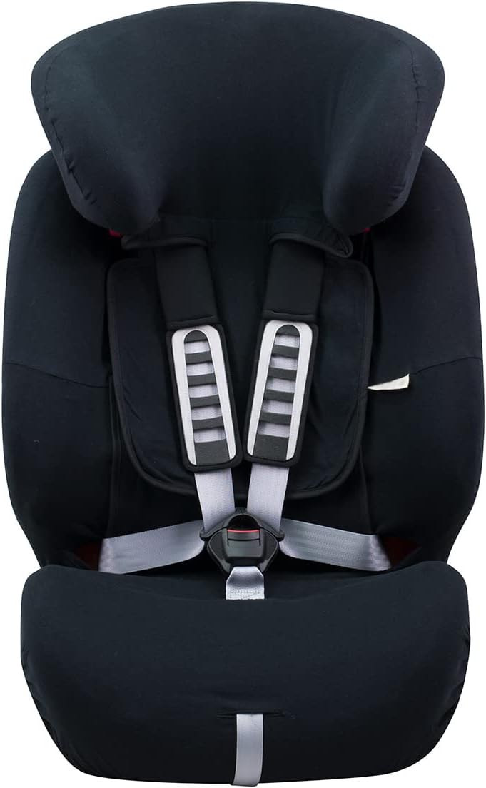 JYOKO KIDS Bezug für Autositz kompatibel mit Romer Advansafix, Evolva IV M, aus Baumwolle (BLACK SER