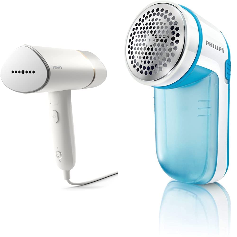 Philips Domestic Appliances STH3020/10 Dampfglätter, weiss & Phil GC026/00, blau, 1 cm