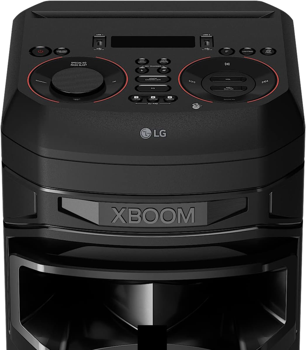 LG XBOOM RNC9, 2-Wege-Soundsystem mit 4 Lautsprechern (Dolby Audio, Karaoke- & DJ-Funktionen, Beleuc