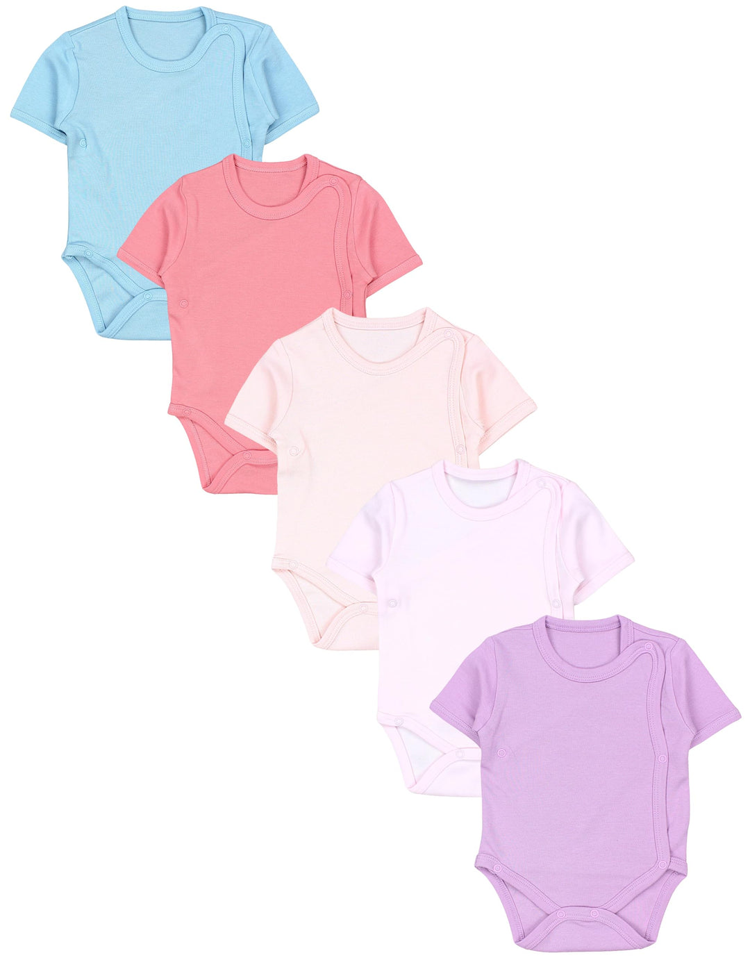 TupTam Baby Body Mädchen 5er Set – Kurzarm Wickelbody aus Baumwolle mit Print, Atmungsaktiv und Haut