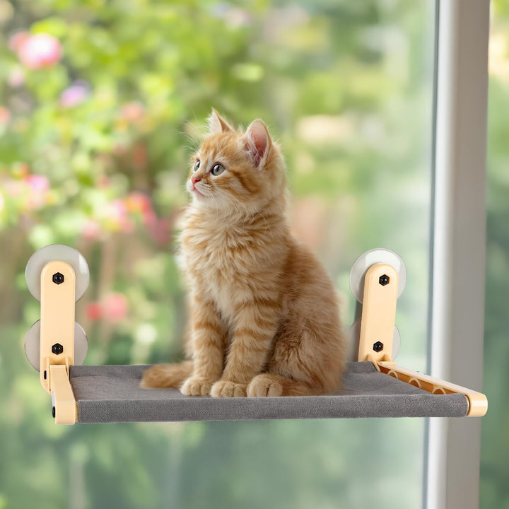 ALL FOR PAWS Katzenhängematte am Fenster für Hauskatzen – Kabellos Design, Extra grosse Saugnäpfe, F