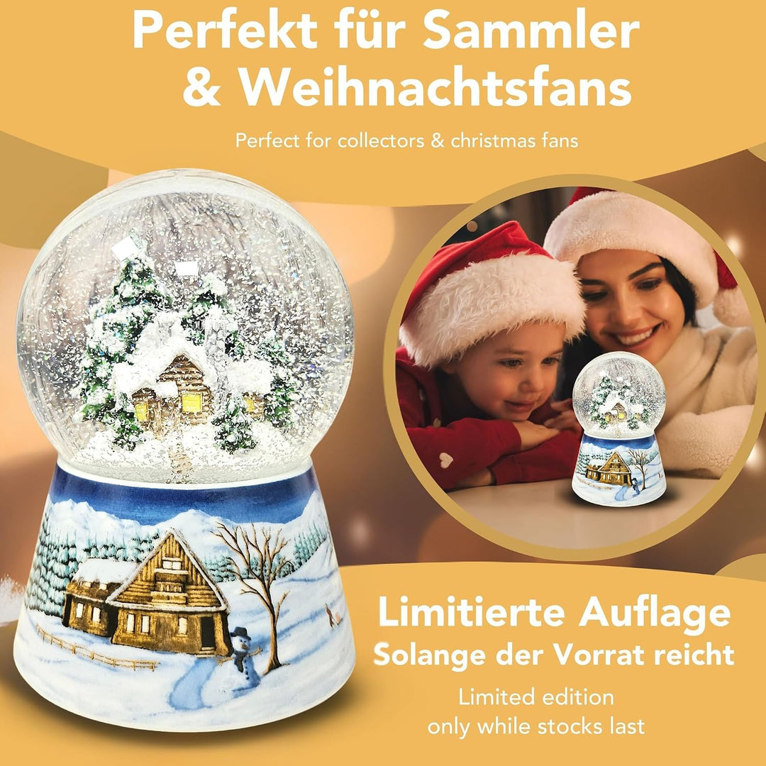 Schneekugel Musik Weihnachten | Kutschfahrt | | B: 10 cm H: 14 cm | 20325 (Mittelblau Winterlandscha