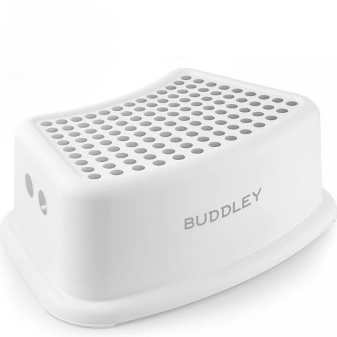BUDDLEY PP Step Stool Weiss-Grau (2er Set) – Tritthocker Kinder, Toilette Kinder, Tritthocker Toilet
