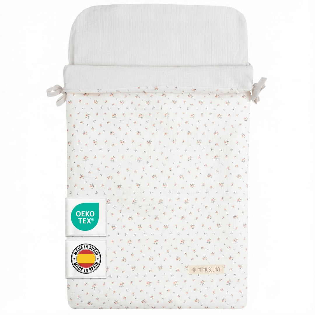 MIMUSELINA Fusssack Babyschale | Ganzjährige Einschlagdecke Winter/Sommer mit Herausnehmbarem Futter