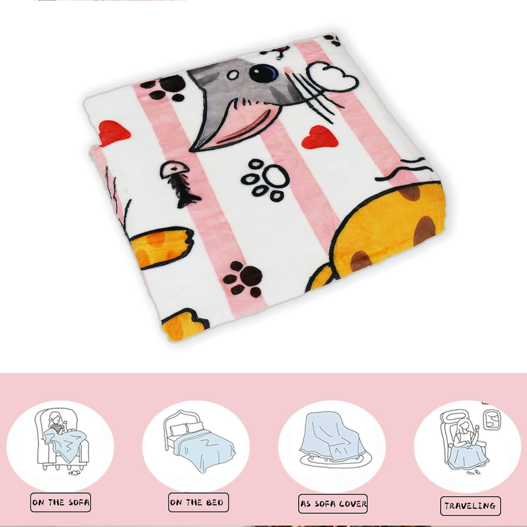 kuscheldecke Katze,Cartoon Kätzchen kuscheldecke Fleece Decke mit 3D Tierdruck, Weiche Warm Fleecede