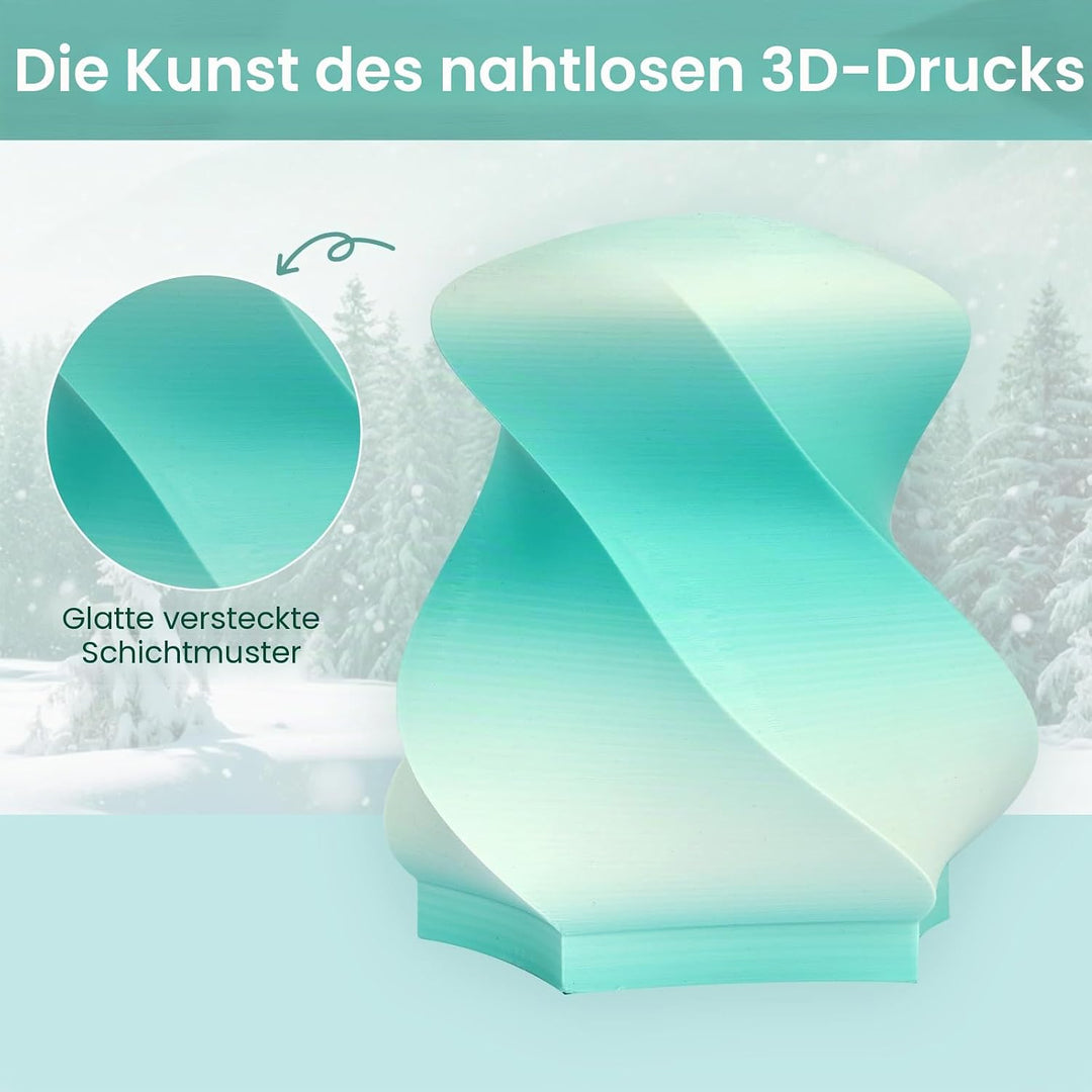 ERYONE Matte PLA 3D Drucker Filament 1.75mm, Matte Gradient Rainbow PLA, Massgenauigkeit +/- 0.03 mm