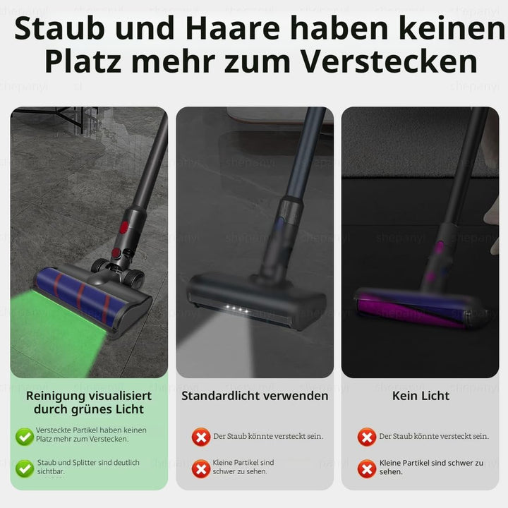 LED Bürste Zubehör kompatibel für Dyson V7/V8/V10/V11/V15 Staubsauger, Weiche Flaumbürste mit Staubd