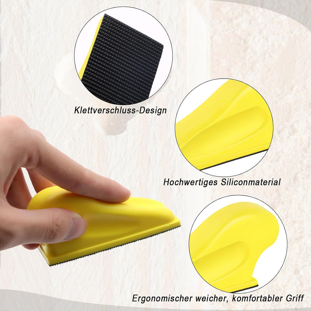 VIBRATITE 131 Stück Schleifpapier Nass mit Schleifklotz Set, Schleifpapier Körnung 60/80/100/150/240