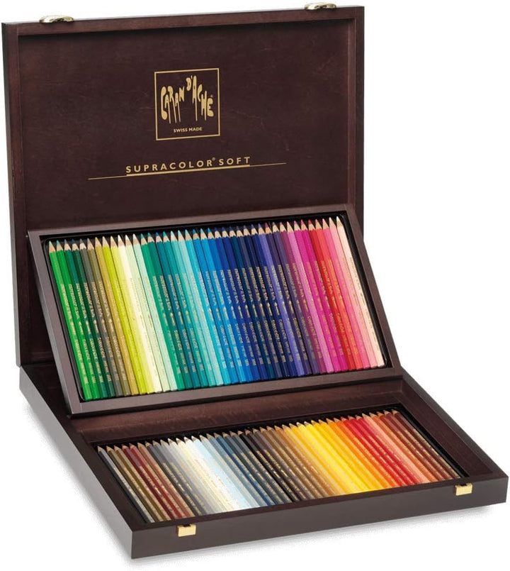 Caran d´Ache 3888.480 Artist Holzkoffer 80 Farben Supracolor Soft