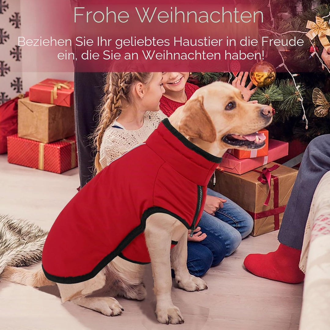 AOFITEE Hundemantel für Grosse Hunde, Warme 2XL Hundejacke Hundemantel, Rollkragen-Hundefleecejacke
