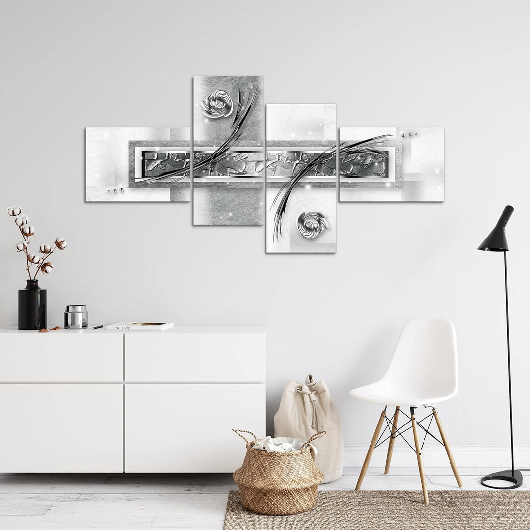 Runa Art Bild XXL 4 Teilig Abstrakt 200 x 100 cm Kunstdruck auf Vlies Leinwand Wanddeko Wohnzimmer S