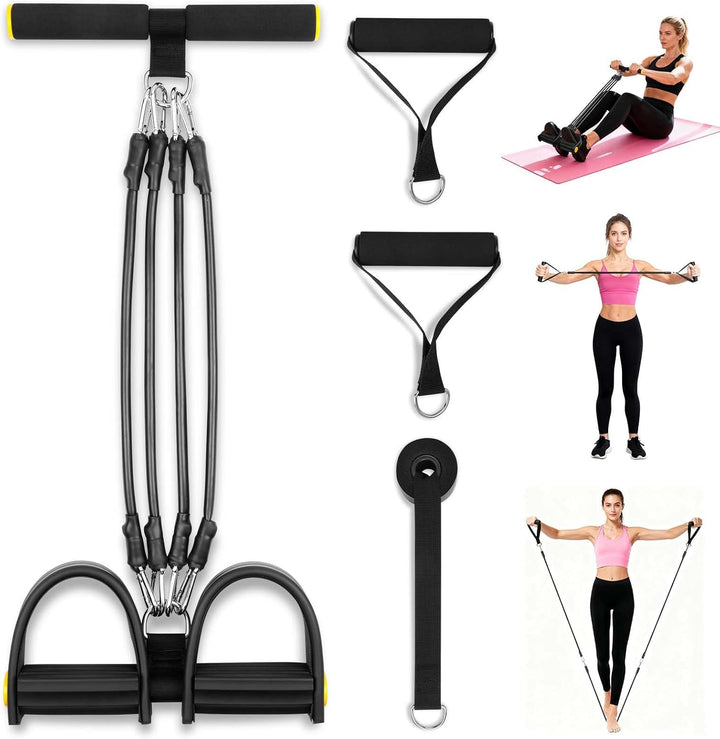 Flintronic Verstellbarer Chest Expander Fitness Widerstandsbänder mit 3 Strings o 5 Strings, Verstel