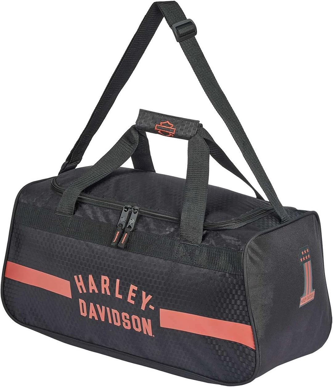Harley-Davidson Rust Orange #1 Logo Sports Duffel Bag w/ Shoulder Strap - Black